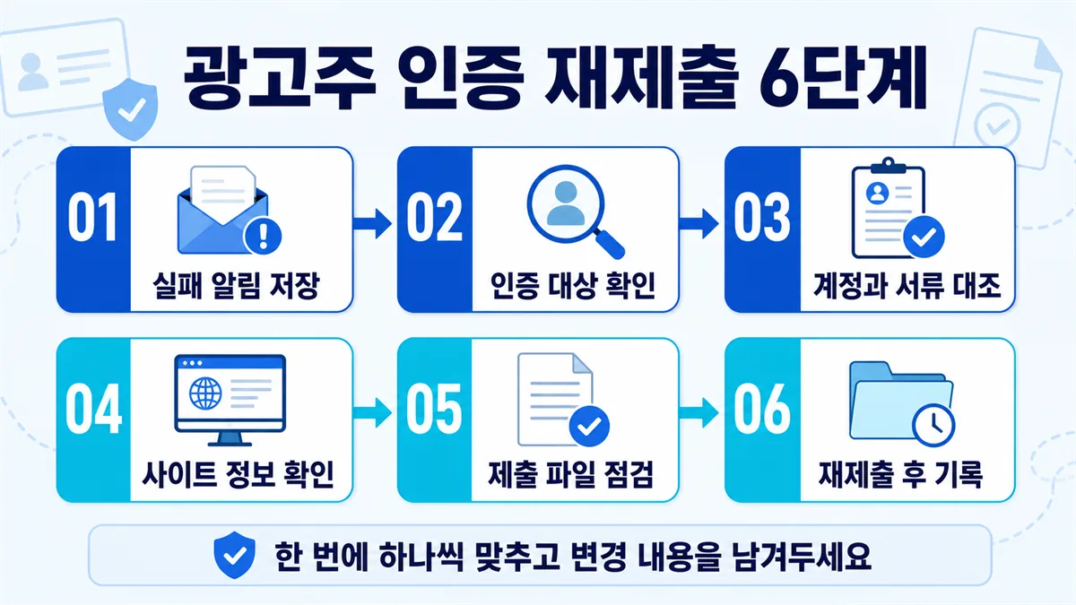 광고주 인증 실패 알림 저장부터 재제출 기록까지 여섯 단계 순서