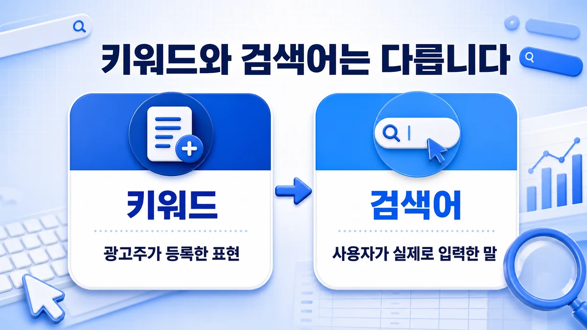 키워드와 사용자가 실제 입력한 검색어의 차이