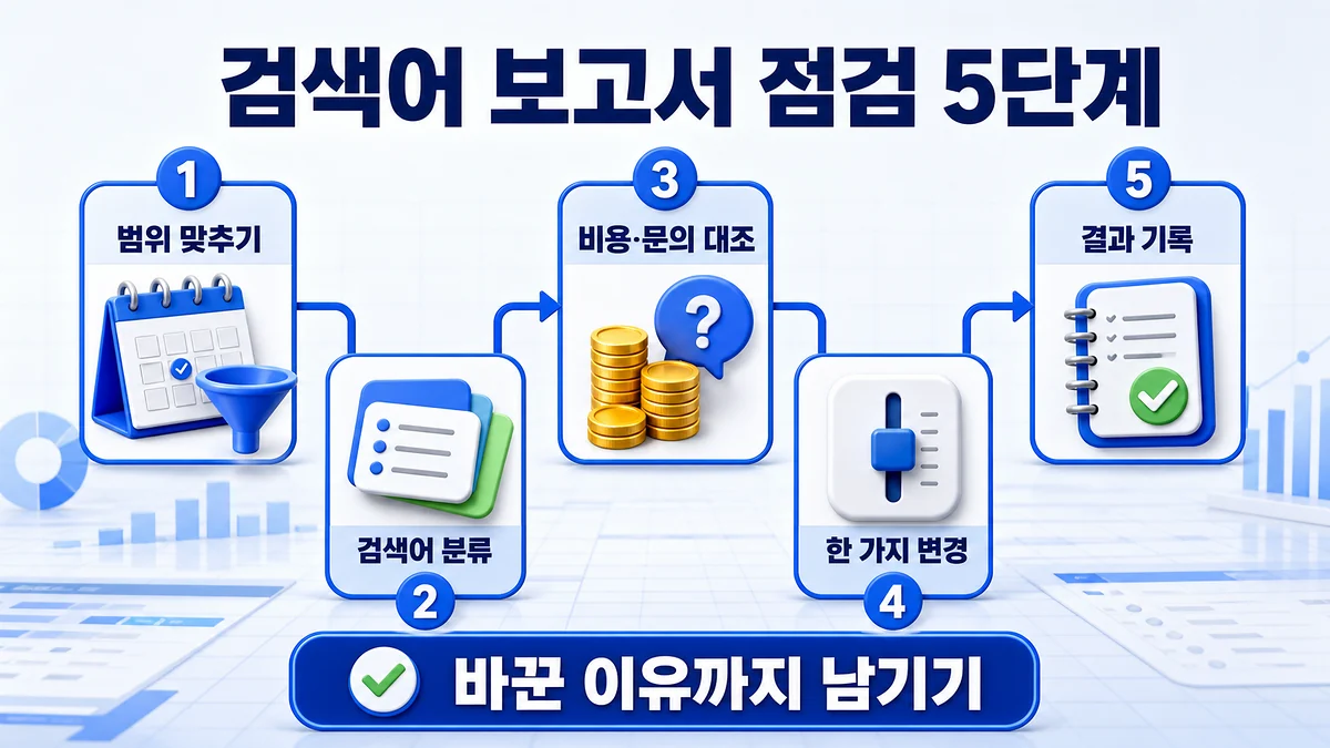 검색어 보고서 범위 설정부터 변경 결과 기록까지 점검 5단계