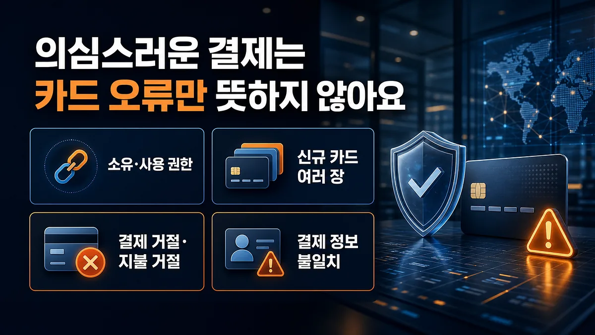 의심스러운 결제의 네 가지 점검 신호