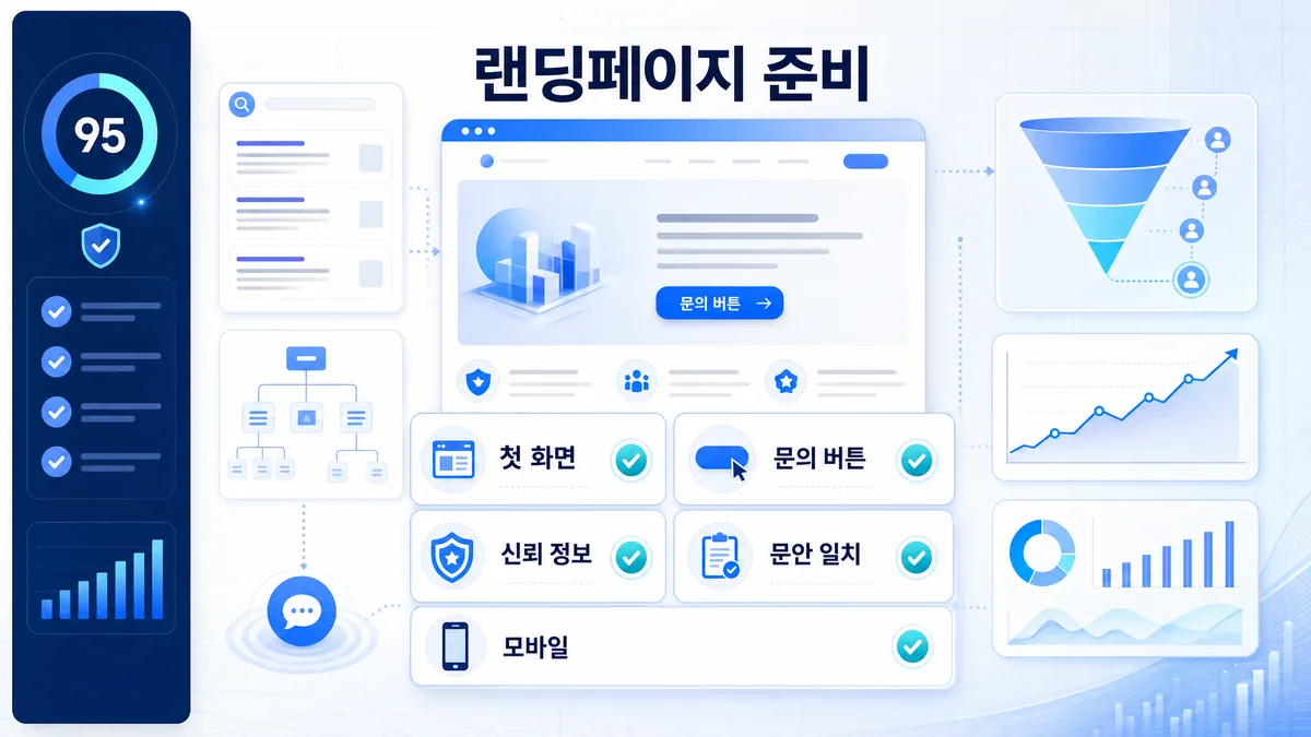 광고 클릭 후 문의 전환을 위한 랜딩페이지 준비 상태 점검 이미지