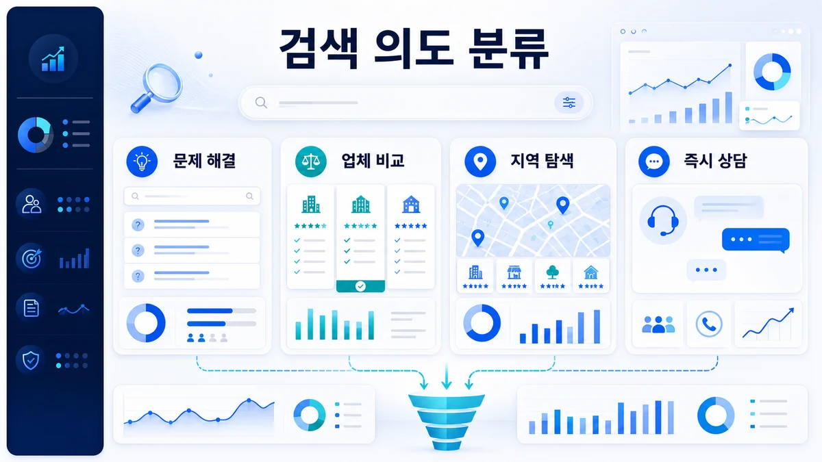 검색 의도별 업종 유형과 광고 운영 기준을 나눈 인포그래픽